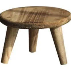 Mini Rund Træskammel Kort Træskammel til Planter Mini Træskammel Display til Hjemme Patio