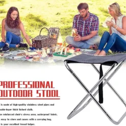 Mini sammenklappelig campingstol, lille bærbar skammel til udendørs vandreture Bbq hvile, let fiskesæde til voksne Fg