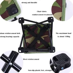Mini Skammel (29x29x26cm) Camping Stol Sæde Sæde Sammenklappelig Bærbar