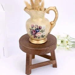 Mini Vintage Træ Blomsterpotte Skammel, Blomsterpotte Hylde, Indendørs Udendørs Skammel, Haveindretning, 7" x 6