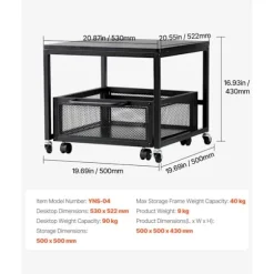 Mini-køleskabsstøtte - DUOKU - YNS-04 - Kapacitet 40 kg - Dimensioner 500x500 mm - Vægt 9 kg
