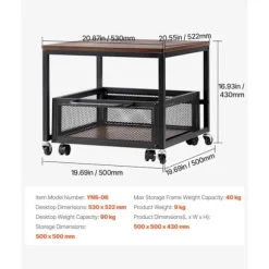 Mini-køleskabsstøtte - DUOKU - YNS-06 - Kapacitet 40 kg - Dimensioner 500x500 mm - Mørkebrun