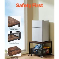Mini-køleskabsstøtte - DUOKU - YNS-06 - Kapacitet 40 kg - Dimensioner 500x500 mm - Mørkebrun