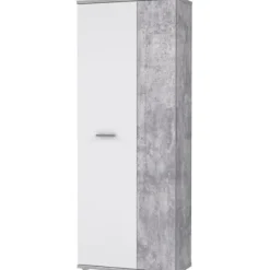 MISCA skoskab - Moderne betoneffekt og mat hvid stil - L 69 cm Betong och vit effekt