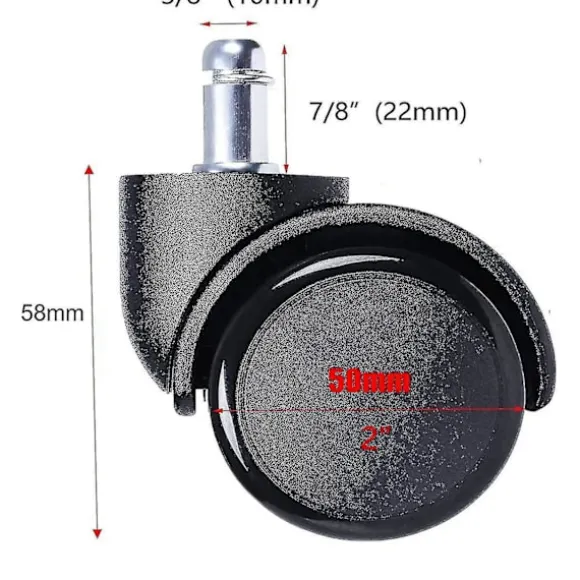 10mm stammehjul gummihjul til stol udskiftning Tw