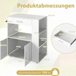 Mobil køkkenvogn med bordplade, skuffe og håndklædeholder