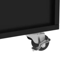 Mobil køkkenvogn med bordplade, justerbare rum, håndklædeholder, krydderihylde, trælook, sort Black