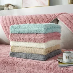 Moderne enkel plys sofa pude, universel all-inclusive varm og tyk sofaovertræk, tatami karnap pude (Grå, pudebetræk 30*50 (uden kerne))