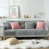 Moderne enkel plyssofastøtte, universel alt-inklusiv varm tyk sofaovertræk, tatami buet vindue pude (Grå, 70*120)