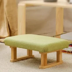 Moderne fodskammel, fodskammel til sofaer, polstret fodskammel, egnet til stuer, soveværelser og kontorer (grøn).