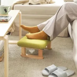 Moderne fodskammel, fodskammel til sofaer, polstret fodskammel, egnet til stuer, soveværelser og kontorer (grøn).