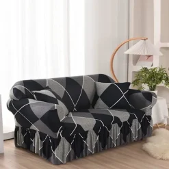 Moderne Jacquard Højelastisk Sofabetræk - kompatibelt stue - kompatibelt hunde og kæledyr (3-personers, 190-230 cm)