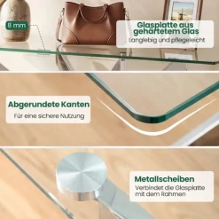 Moderne konsolbord i glas – hærdet glas og metal