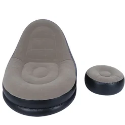 Moderne oppustelig sammenklappelig hvilestol sofa stol med fodskammel til stue balkon have