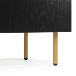 Moderne skænk med skjulte håndtag, 2 åbne rum og 16 cm metalben, minimalistisk Black