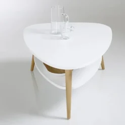Moderne sofabord, hylde, træben, ModernHome hvid
