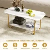 Moderne sofabord med bordplade i imiteret marmor, design med 2 niveauer