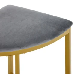 Moderne spisestuesæt, 1 bord + 4 stole, luksusdesign med guldstel & velourstole, grå White+gray