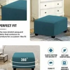 (mørkeblå) Stretch Slipcovers, Square Spandex Fabric Slipcovers