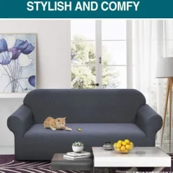 Mørkebrun; Vandtæt to-personers (145-185cm); Vandtæt majskerner elastisk fuld-dækkende sofabetræk, ensfarvet, minimalistisk hjem chaise lounge 2 people | Fyndiq