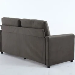 Mørkegrå sofa med skuffeopbevaring: moderne kompakt sofa lavet af slidstærkt stof til stuen Dark Gray
