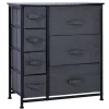 Nancy's Shoreview Ladekast - Opbergkast - Ladekast - 7 Stoffen Lades - Hout - Linnen - Grijs - 63,5 x 30 x 71 cm