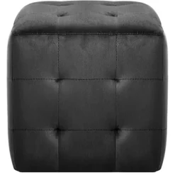 Natborde - Eksklusiv Hjem - 2 stk - Sort - Velourstof - 30x30x30 cm Sort