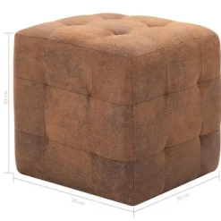 Nattabeller - Maison Exclusive - 2 stk - Syntetisk ruskind - 30x30x30 cm - Brun brun