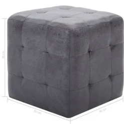 Natteborde - Eksklusivt Hus - 2 stk - Syntetisk ruskind - 30x30x30 cm - Moderne Grå