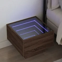 Nattesengetøj - Eksklusiv bolig - Uendelig LED - Brun eg - 40x40x30 cm brun eg