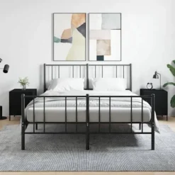 Natteskab - Eksklusivt Hus - Sort - Ingeniørtræ - 40x40x50 cm (sæt af 2) Sort