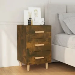 Natteskab - Eksklusivt Hus - Røget Eg - 3 skuffer - Ingeniørtræ 40x40x66 cm Røget eg