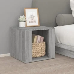 Natteskab - Sonoma grå - 41x40x36 cm - Ingeniørtræ - Stort opbevaring Sonoma grå