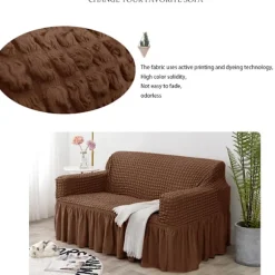 Nemt monteret sofaovertræk Universal Høj Stræk Holdbar Møbelbeskytter med Skørt (Blækgrøn), 2-4 Sæder 140-185cm