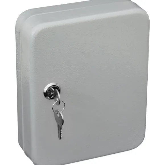 Nøgleskab med 20 kroge | Vægskab til opbevaring af 20 nøgler | Nem installation vægmonteret | 20 x 16 x 8 cm