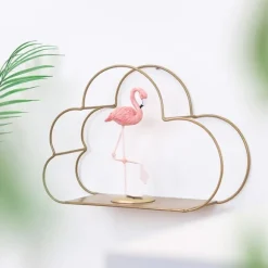 Nordisk Jern Skyform Dekorativ Hylde Pottet Ornament Opbevaringsholder Rack Hylder Vægdekoration