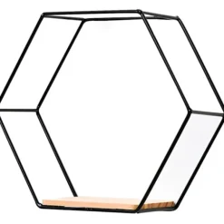 Nordisk Stil Heksagonal Væghylde - Geometrisk Metal Opbevaringsreol til Hjemmet, 1 Styk