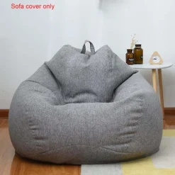 Ny design ekstra store bønne sækkestole Sofa Cover Indendørs Lazy Lounger Til Voksne Børn Hotsale! Grå Gray 90 * 110cm