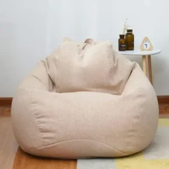 Ny ekstra stor sækkestolsofa Betræk indendørs Lazy Lounger til voksne børn Kampagnepris Khaki 80 * 90cm