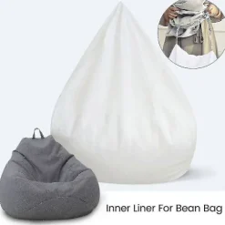 Ny Inderforing Til Bønnepose Stol Coer Stor Nem Rengøring Sofa Sæde coolwhite 100x120cm