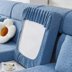 Off-white; Egnet til enkeltpersoners sofaer 90-140cm | Inkluderer 1 pudebetræk; Alt-i-én anti-kradse sofabetræk, universelt støvtæt beskyttelsescover 1 person | Fyndiq
