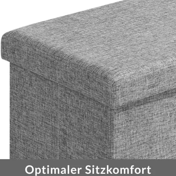 Opbevaringsbænk med aftageligt sæde, foldbar, 80x40x40cm