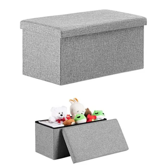 Opbevaringsbænk med aftageligt sæde, foldbar, 80x40x40cm