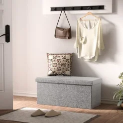 Opbevaringsbænk med aftageligt sæde, foldbar, 80x40x40cm