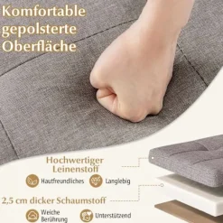 Opbevaringsbænk med bakke, linned, 76 cm, 78 l kapacitet, grå