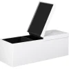 Opbevaringsbænk med sæde, hvid, 115x38x38cm, foldbar