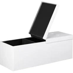 Opbevaringsbænk med sæde, hvid, 115x38x38cm, foldbar