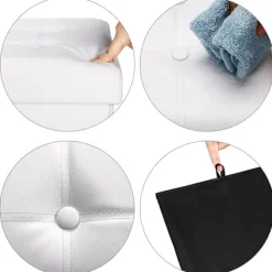 Opbevaringsbænk med sæde, hvid, 115x38x38cm, foldbar