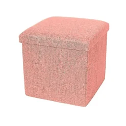 Opbevaringsboks med høj bæreevne, foldbar stof, alsidig opbevaringsottoman, kubus sæde til hjemmet Qinhai Orange 38cm