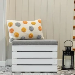 Opbevaringspuf - CREATIVE DECO - Hvid - Indendørs - 50 x 40 x 35 cm Vit